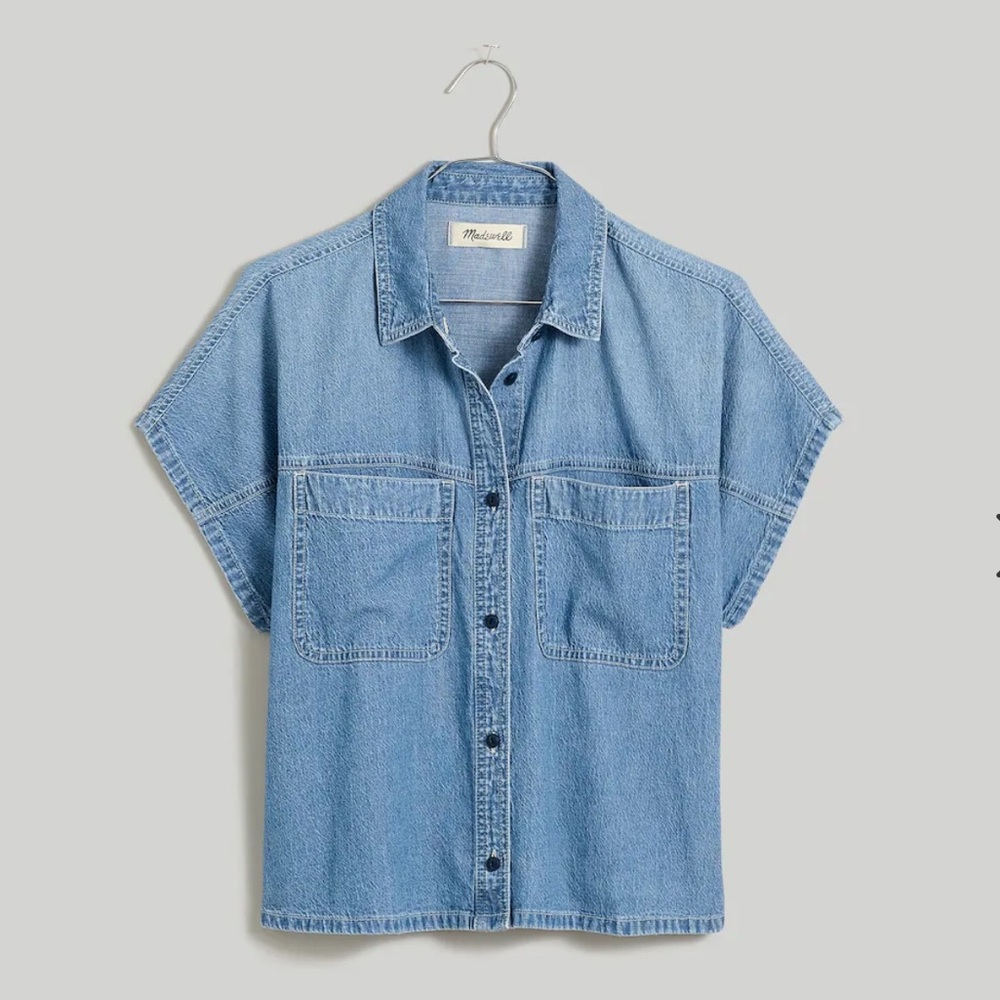 Madewell Denim Crop Button Up Shirt
